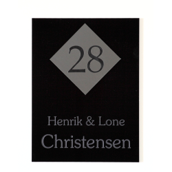 Sort blank skilt med husnummer - 150 mm x 200 mm