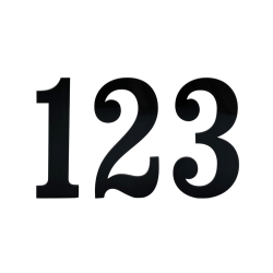 Husnummer ANTIK, Blank Sort, 10-30cm