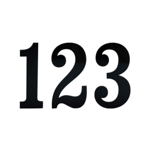 Husnummer ANTIK, Blank Sort, 10-30cm