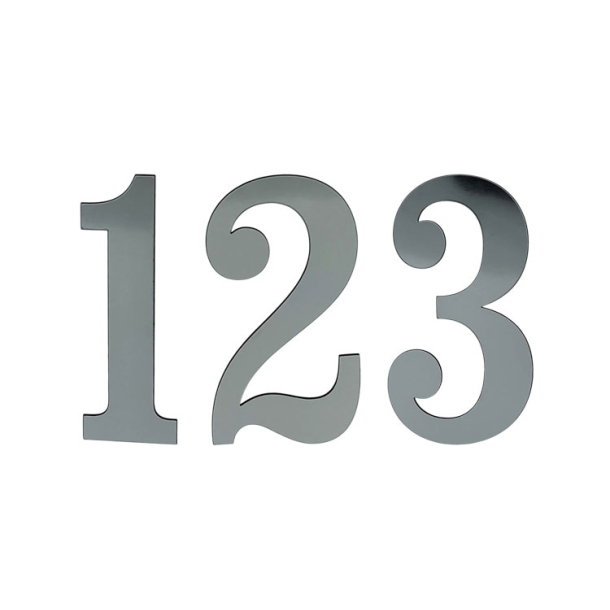 Husnummer ANTIK, let b�rstet St�l look, 10-30cm