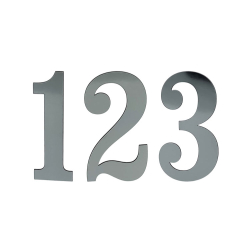 Husnummer ANTIK, let b�rstet St�l look - MINI