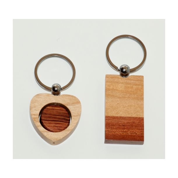 Sjov hjerte nglering i 2 farvet tr, Rosentr og ahorn