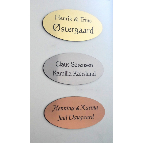 Kobber look skilt - Oval