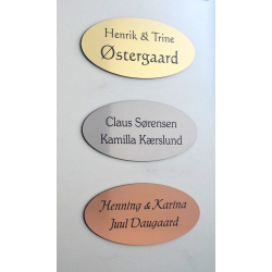 Messing look skilt - Oval