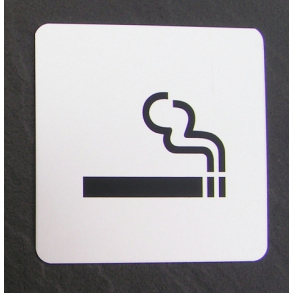 Alu Skilt -  RYGNING TILLADT 90 x 90 mm