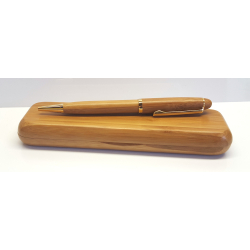 Kuglepen &amp; ske i gte bambus 