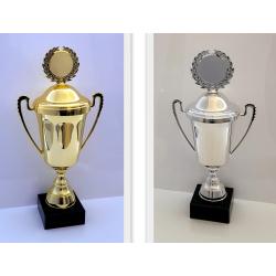 Elegant blank Guld eller Slv trof 33 cm med Top og lg