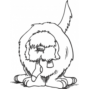 Dygtig hund - her vogter jeg skilt