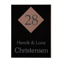 Sort blank skilt med husnummer - 150 mm x 200 mm