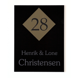 Sort blank skilt med husnummer - 150 mm x 200 mm