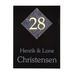 Sort blank skilt med husnummer - 150 mm x 200 mm