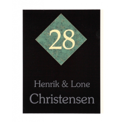 Sort blank skilt med husnummer - 150 mm x 200 mm