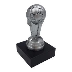 Fodbold statuette 9,5 cm med marmorsokkel og mulighed for gravering