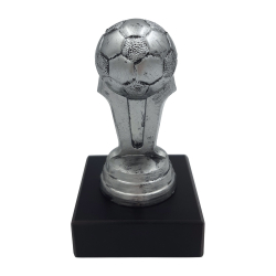 Fodbold statuette 9,5 cm med marmorsokkel og mulighed for gravering