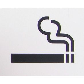 Symbol RYGNING TILLADT - lille