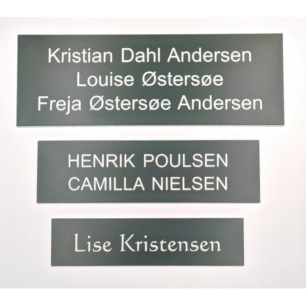 Grt skilt med hvid tekst - 3 strrelser