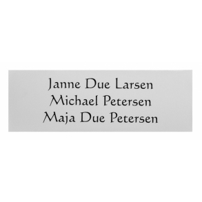 Lys gr skilt med sort tekst