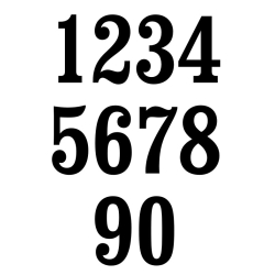 Husnummer ANTIK, Mat Sort, 10-30cm