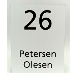 Hus og drskilt i flere variant- og tekstfarver - 140mm x 180mm