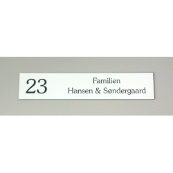 Hvidt skilt med sort - 3 strrelser