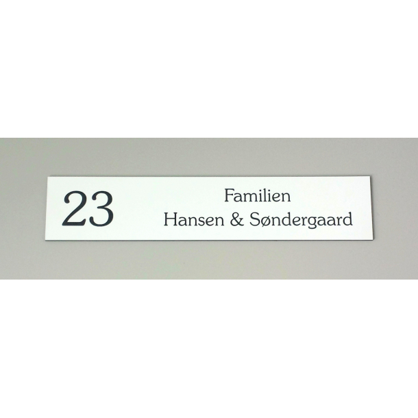 Hvidt skilt med sort - 3 strrelser