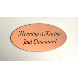 Kobber look skilt - Oval