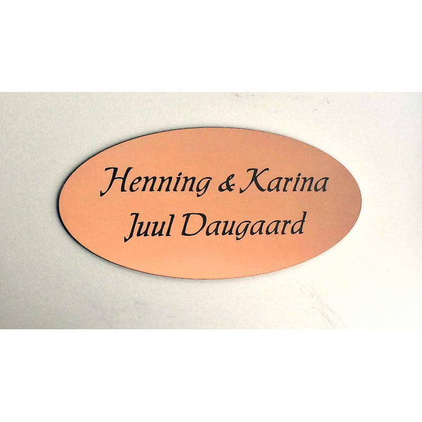 Kobber look skilt - Oval