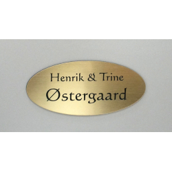 Messing look skilt - Oval