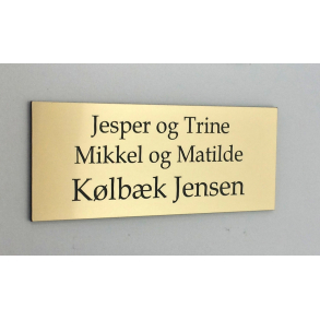 Messing look skilt, 60 x 150 mm