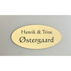 Messing look skilt - Oval