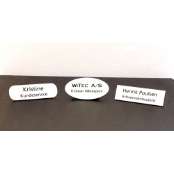 Navneskilt Hvid med sort