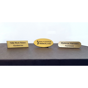 Navneskilt Messing look med sort