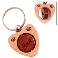 Sjov hjerte nglering i 2 farvet tr, Rosentr og ahorn