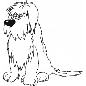 Pjuske hund - her vogter jeg skilt