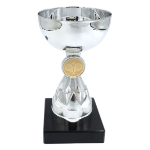 Mini PADEL slv pokal, 12,5 cm, med skl og padelemblem 