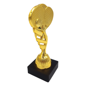 Padel Statuette 15 cm  Guld med Marmor Sokkel