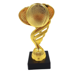 Padel Statuette 15 cm  Guld med Marmor Sokkel