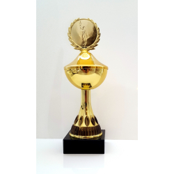 Guld pokal med sort deko