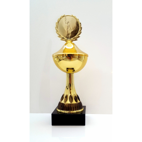 Guld pokal med sort deko