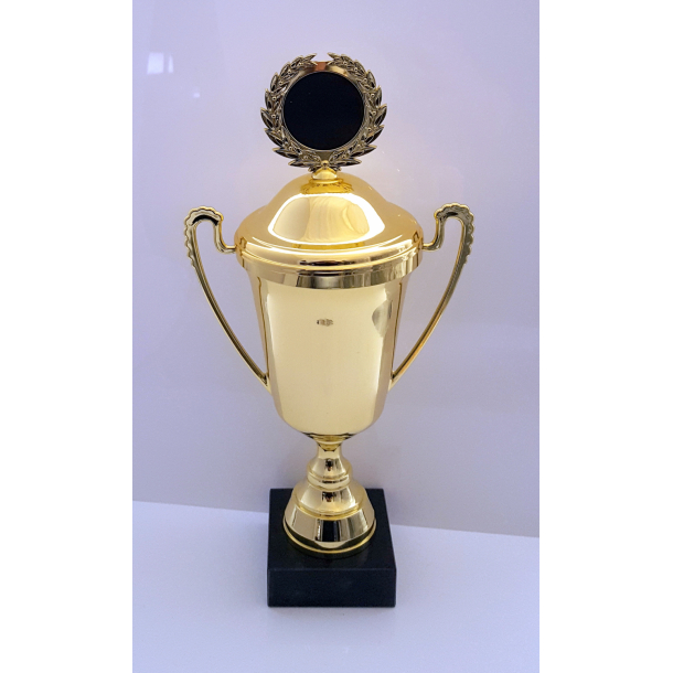 Elegant blank Guld eller Slv trof 37 cm med Top og lg