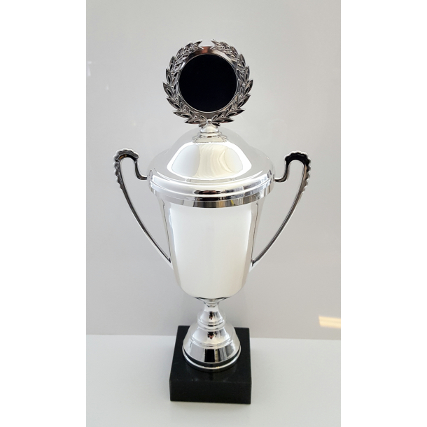 Elegant blank Guld eller Slv trof 37 cm med Top og lg