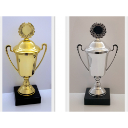 Elegant blank Guld eller Slv trof 24 cm med Top og lg