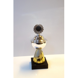 Pokal slv med guld/mat slv fod - 20 cm