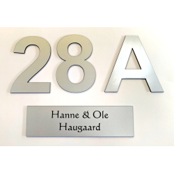 Postkasse-pakke - med 1 skilt og 3 numre - i 4 farver