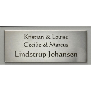 Rustfrit stl skilt, 70 mm x 180 mm
