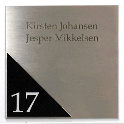 Rustfri stl skilt med trekant-husnummer, 200x200mm