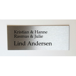 Rustfrit stl skilt, 100 mm x 250 mm
