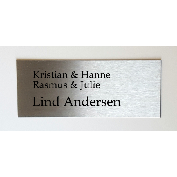 Rustfrit stl skilt, 100 mm x 250 mm