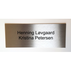 Rustfrit stl skilt, 100 mm x 250 mm