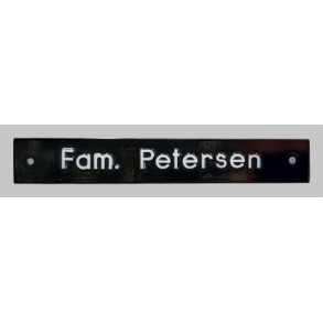 Stbt navneskilt uden kant m. 1 linje tekst